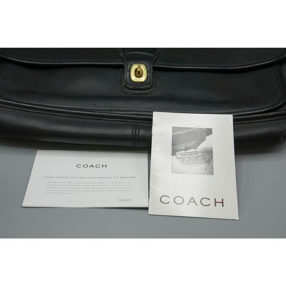 Vintage Coach Metropolitan Briefcase 5180 Black Glove Leather Brass w/ Papers - Picture 4 of 7